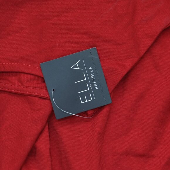 Ella Rafaella Plus Size Funnel Neck Sleeveless Dress LRQFC021R2 Ruby Red 1X - Picture 3 of 5